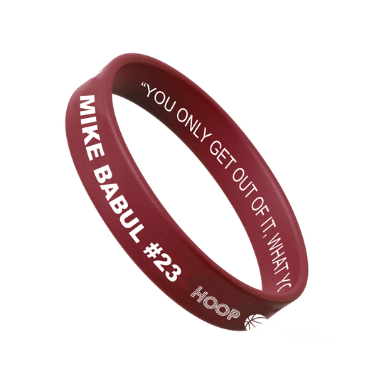 Mike Babul #23 Maroon (UMass) Silicone Wristband